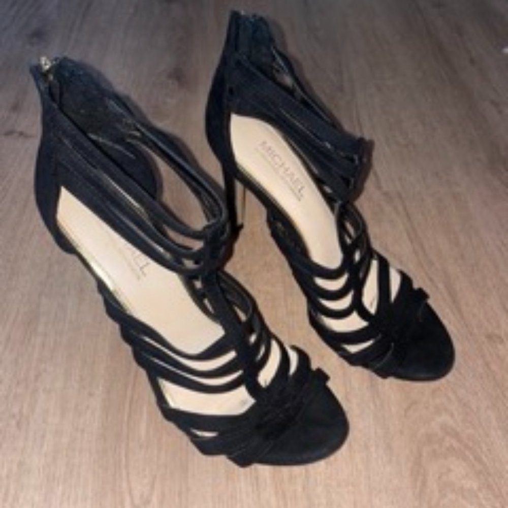 Michael Shannon Black Faux Suede Nicki Heels